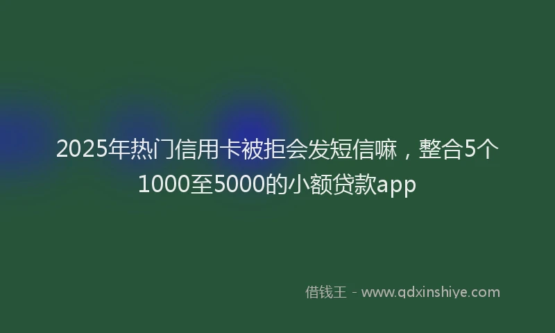 2025年热门信用卡被拒会发短信嘛，整合5个1000至5000的小额贷款app