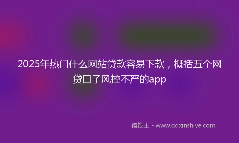 2025年热门什么网站贷款容易下款，概括五个网贷口子风控不严的app