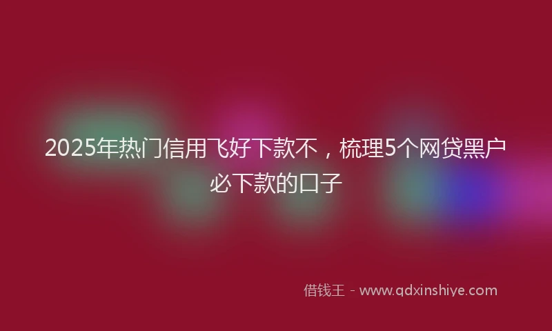 2025年热门信用飞好下款不，梳理5个网贷黑户必下款的口子
