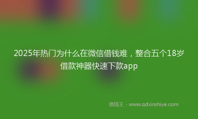 2025年热门为什么在微信借钱难，整合五个18岁借款神器快速下款app