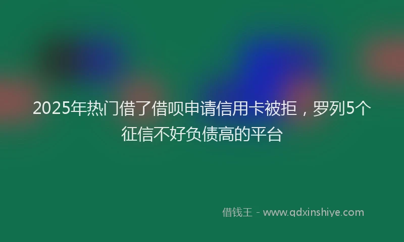 2025年热门借了借呗申请信用卡被拒，罗列5个征信不好负债高的平台