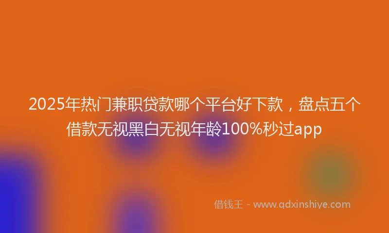 2025年热门兼职贷款哪个平台好下款，盘点五个借款无视黑白无视年龄100%秒过app