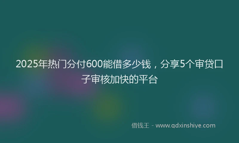 2025年热门分付600能借多少钱，分享5个审贷口子审核加快的平台