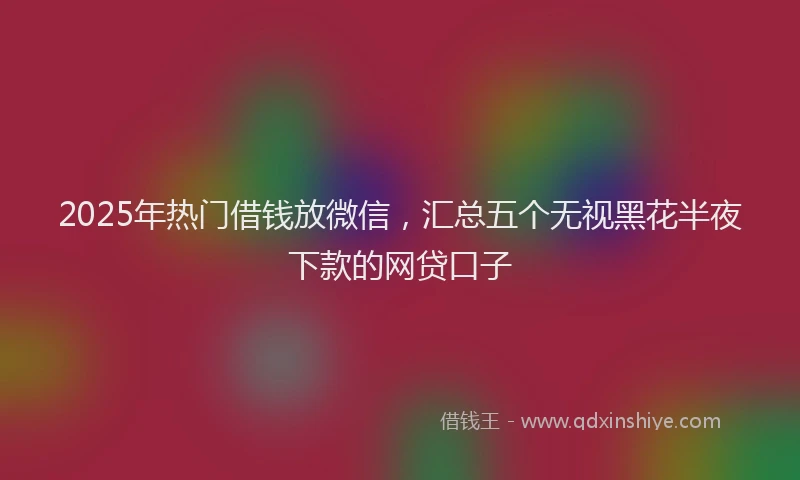 2025年热门借钱放微信，汇总五个无视黑花半夜下款的网贷口子
