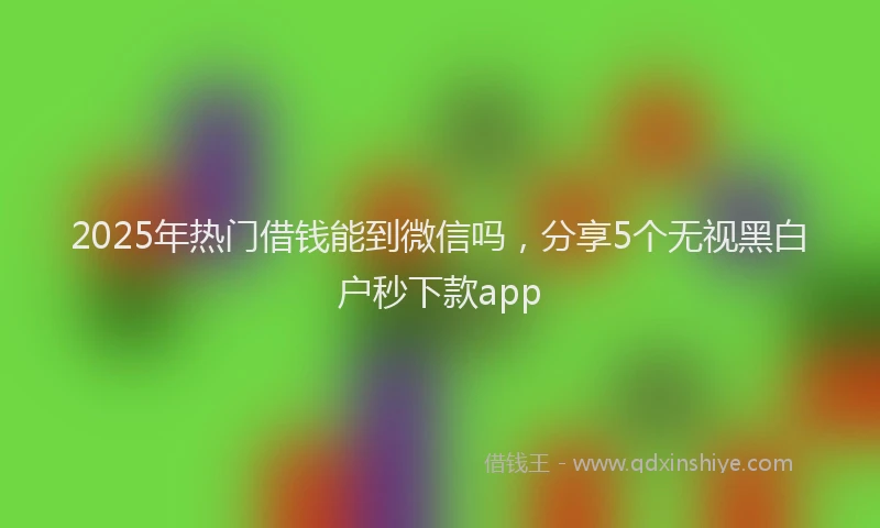 2025年热门借钱能到微信吗，分享5个无视黑白户秒下款app