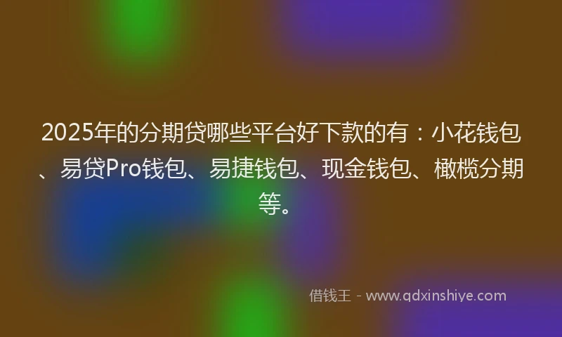 2025年的分期贷哪些平台好下款的有：小花钱包、易贷Pro钱包、易捷钱包、现金钱包、橄榄分期等。