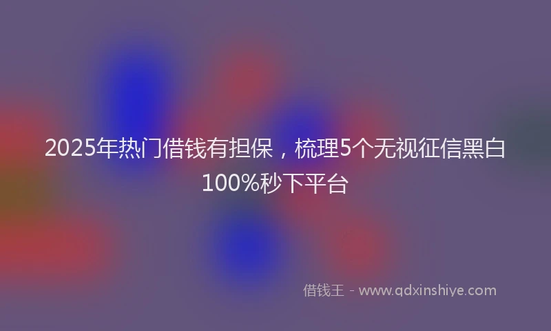 2025年热门借钱有担保，梳理5个无视征信黑白100%秒下平台