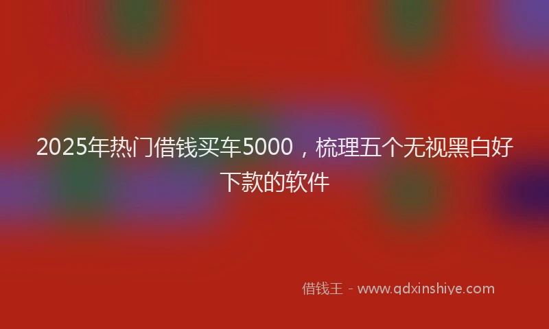2025年热门借钱买车5000，梳理五个无视黑白好下款的软件