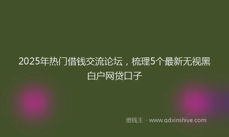 2025年热门借钱交流论坛，梳理5个最新无视黑白户网贷口子