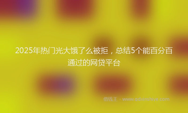 2025年热门光大饿了么被拒，总结5个能百分百通过的网贷平台