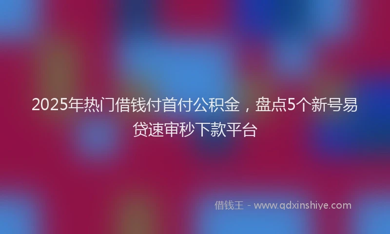 2025年热门借钱付首付公积金，盘点5个新号易贷速审秒下款平台