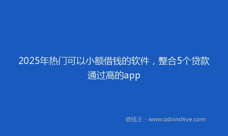 2025年热门可以小额借钱的软件，整合5个贷款通过高的app