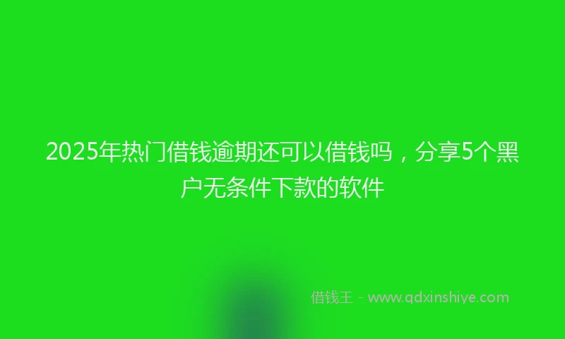 2025年热门借钱逾期还可以借钱吗，分享5个黑户无条件下款的软件