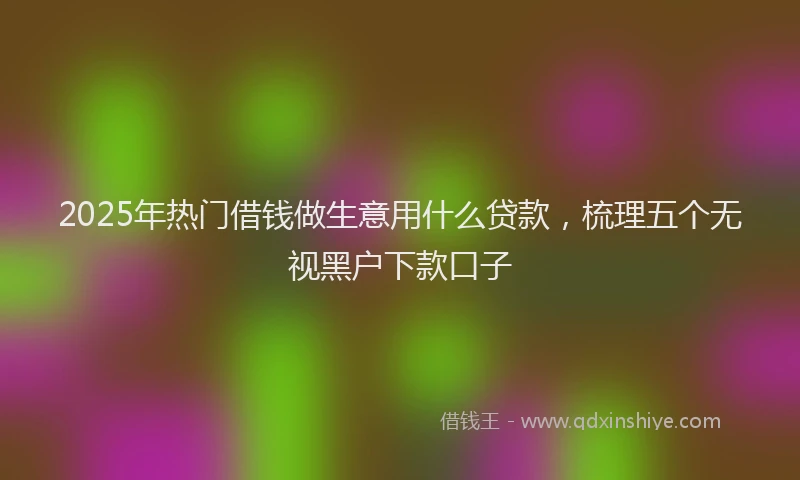2025年热门借钱做生意用什么贷款，梳理五个无视黑户下款口子