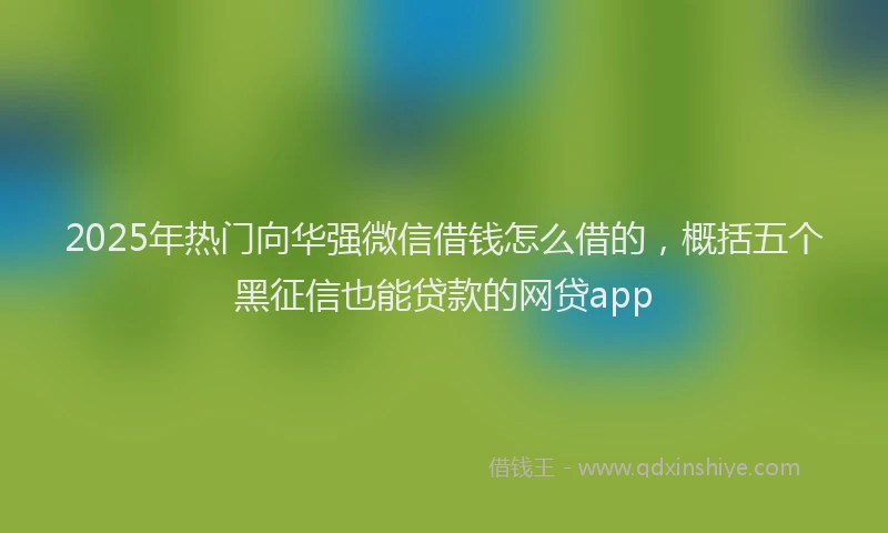 2025年热门向华强微信借钱怎么借的，概括五个黑征信也能贷款的网贷app