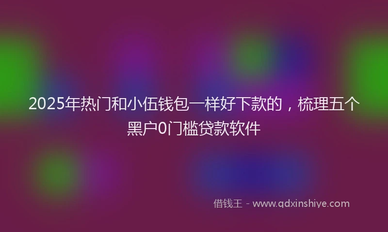 2025年热门和小伍钱包一样好下款的，梳理五个黑户0门槛贷款软件