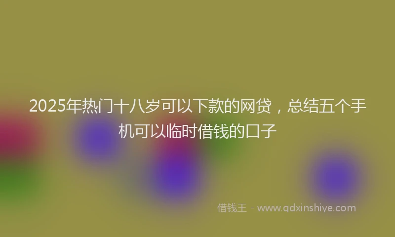 2025年热门十八岁可以下款的网贷，总结五个手机可以临时借钱的口子