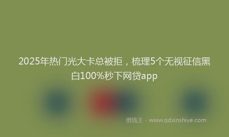 2025年热门光大卡总被拒，梳理5个无视征信黑白100%秒下网贷app