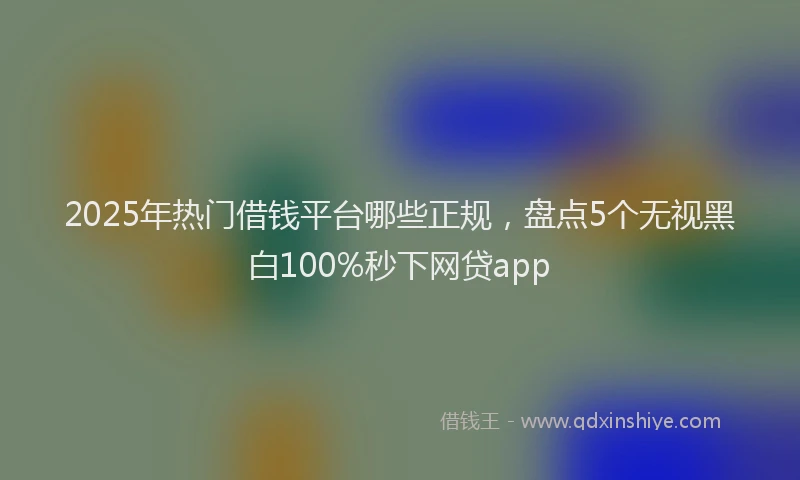 2025年热门借钱平台哪些正规，盘点5个无视黑白100%秒下网贷app