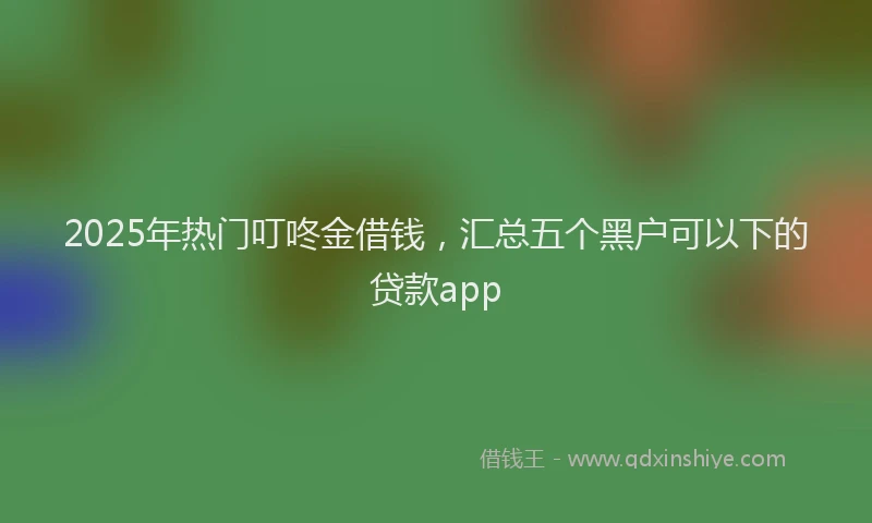 2025年热门叮咚金借钱，汇总五个黑户可以下的贷款app