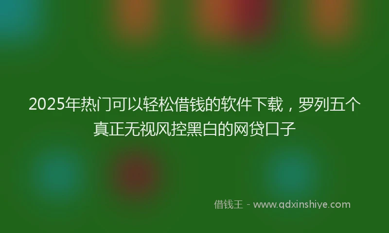 2025年热门可以轻松借钱的软件下载，罗列五个真正无视风控黑白的网贷口子