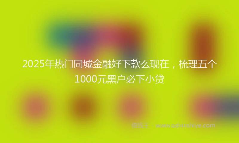 2025年热门同城金融好下款么现在，梳理五个1000元黑户必下小贷