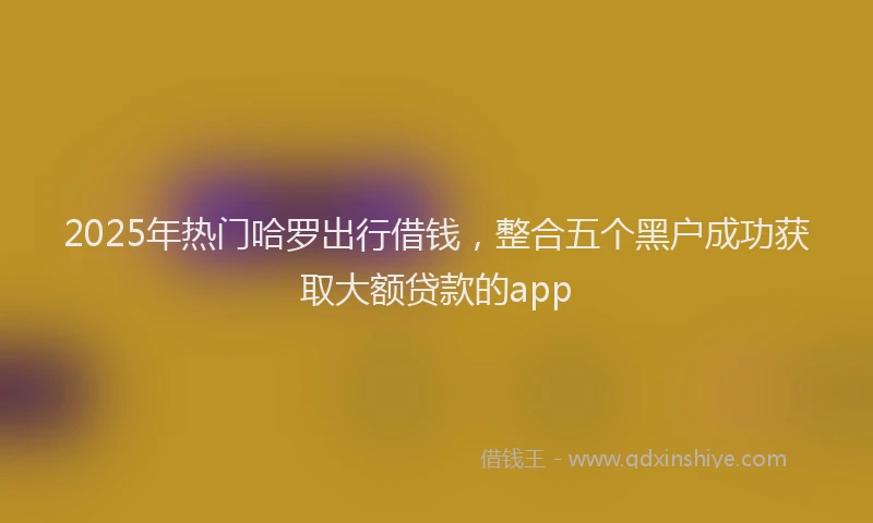 2025年热门哈罗出行借钱，整合五个黑户成功获取大额贷款的app