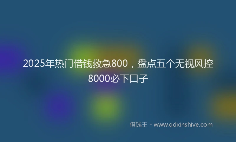 2025年热门借钱救急800，盘点五个无视风控8000必下口子