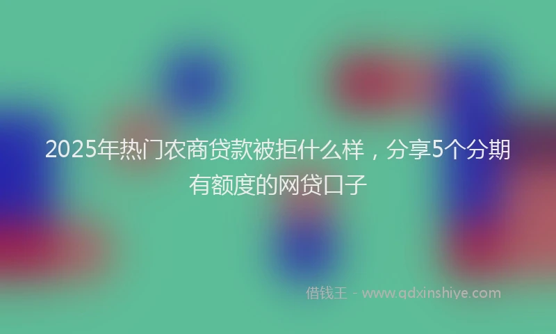 2025年热门农商贷款被拒什么样，分享5个分期有额度的网贷口子