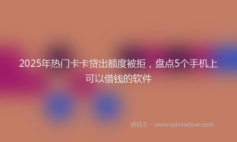 2025年热门卡卡贷出额度被拒，盘点5个手机上可以借钱的软件