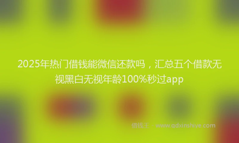 2025年热门借钱能微信还款吗，汇总五个借款无视黑白无视年龄100%秒过app