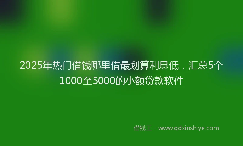 2025年热门借钱哪里借最划算利息低，汇总5个1000至5000的小额贷款软件