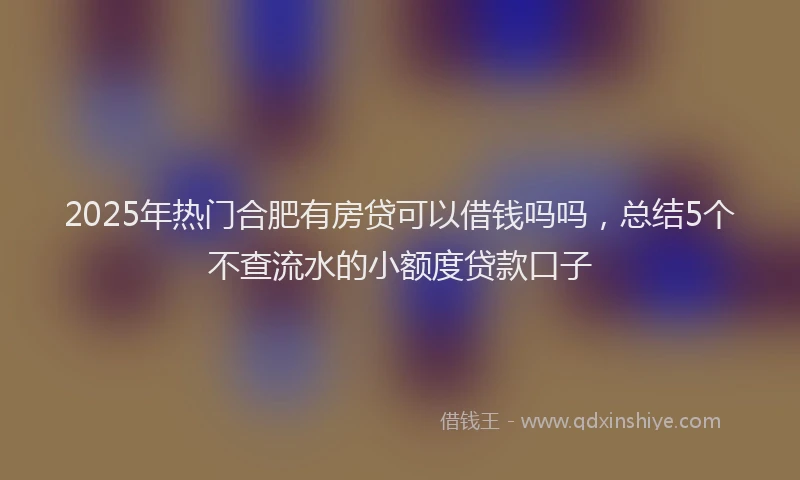 2025年热门合肥有房贷可以借钱吗吗，总结5个不查流水的小额度贷款口子