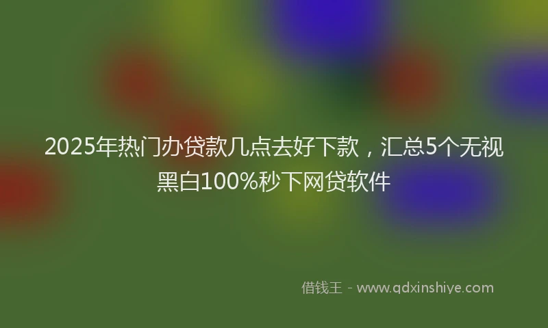 2025年热门办贷款几点去好下款，汇总5个无视黑白100%秒下网贷软件