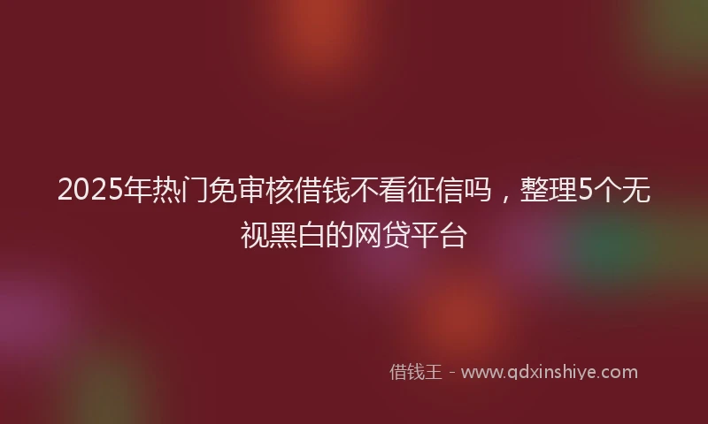 2025年热门免审核借钱不看征信吗，整理5个无视黑白的网贷平台