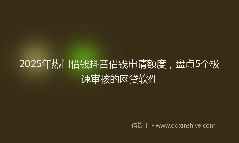 2025年热门借钱抖音借钱申请额度，盘点5个极速审核的网贷软件
