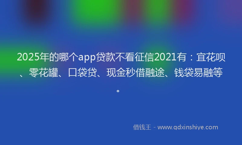 2025年的哪个app贷款不看征信2021有：宜花呗、零花罐、口袋贷、现金秒借融途、钱袋易融等。