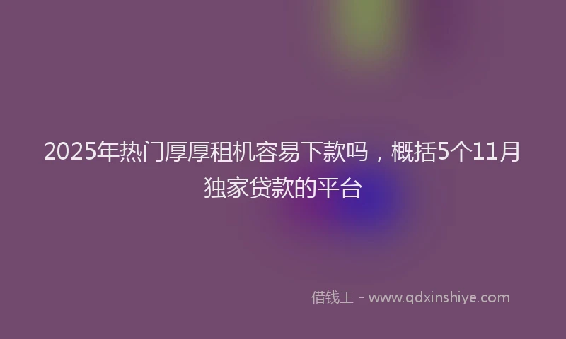 2025年热门厚厚租机容易下款吗，概括5个11月独家贷款的平台