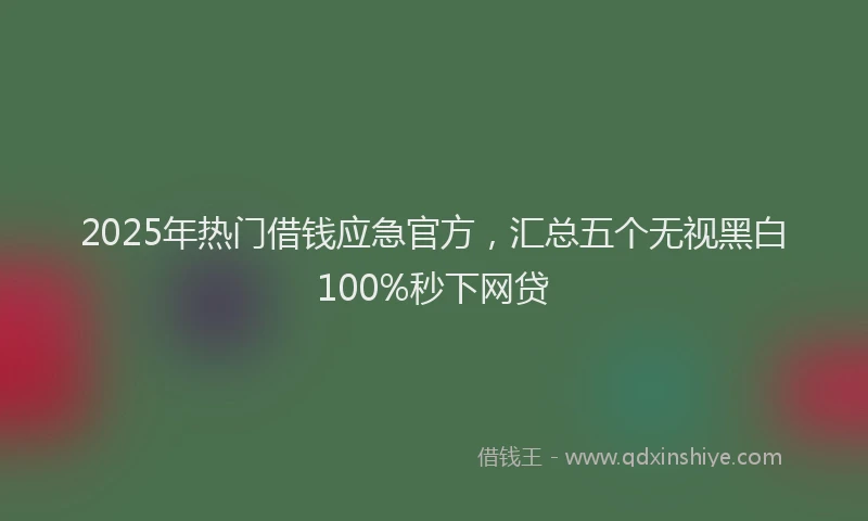 2025年热门借钱应急官方，汇总五个无视黑白100%秒下网贷