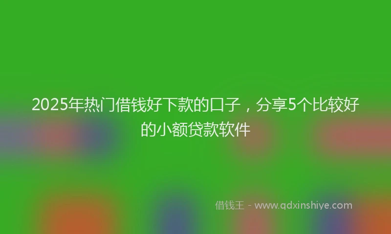 2025年热门借钱好下款的口子，分享5个比较好的小额贷款软件