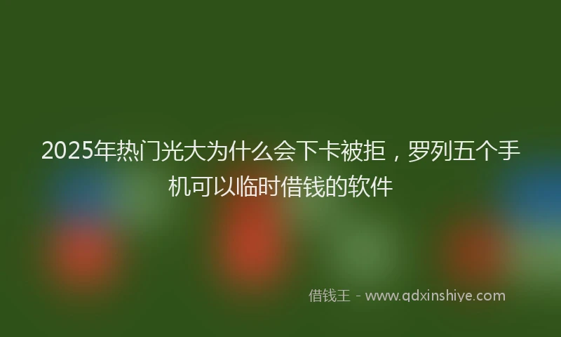 2025年热门光大为什么会下卡被拒，罗列五个手机可以临时借钱的软件