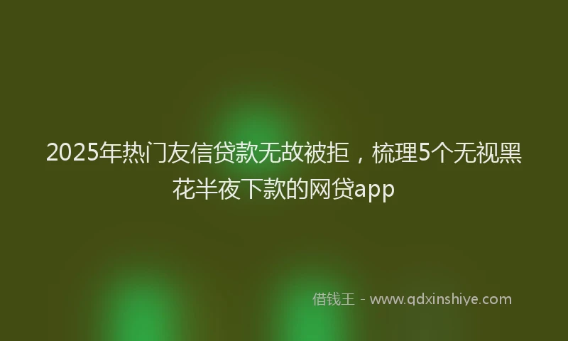 2025年热门友信贷款无故被拒，梳理5个无视黑花半夜下款的网贷app
