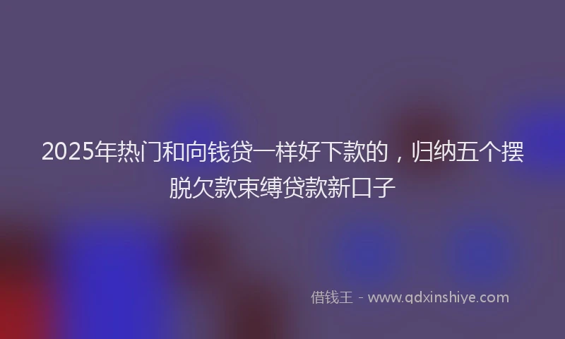 2025年热门和向钱贷一样好下款的，归纳五个摆脱欠款束缚贷款新口子
