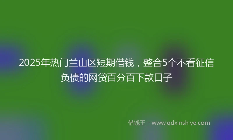 2025年热门兰山区短期借钱，整合5个不看征信负债的网贷百分百下款口子
