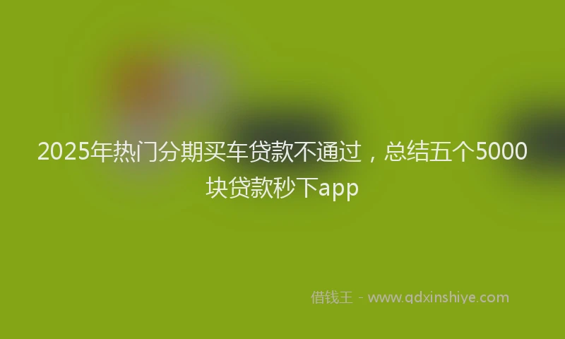 2025年热门分期买车贷款不通过，总结五个5000块贷款秒下app