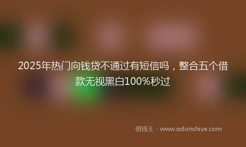2025年热门向钱贷不通过有短信吗，整合五个借款无视黑白100%秒过