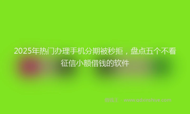 2025年热门办理手机分期被秒拒，盘点五个不看征信小额借钱的软件