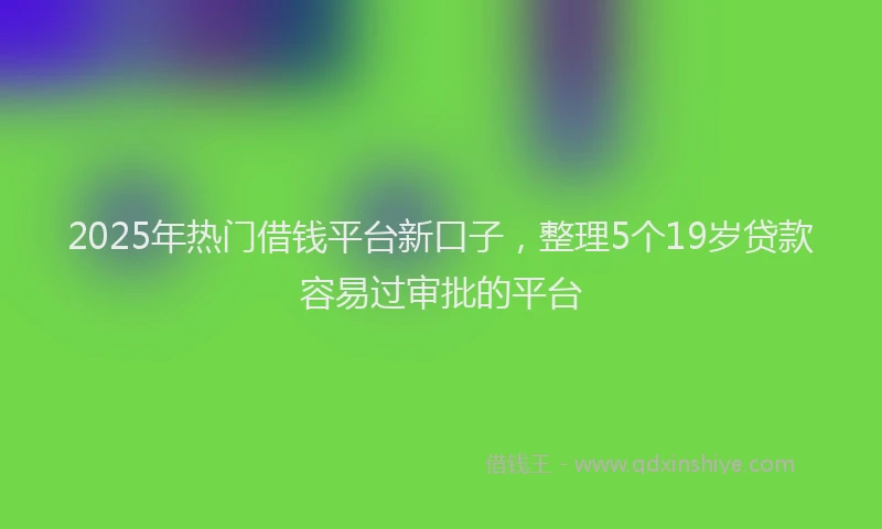 2025年热门借钱平台新口子，整理5个19岁贷款容易过审批的平台