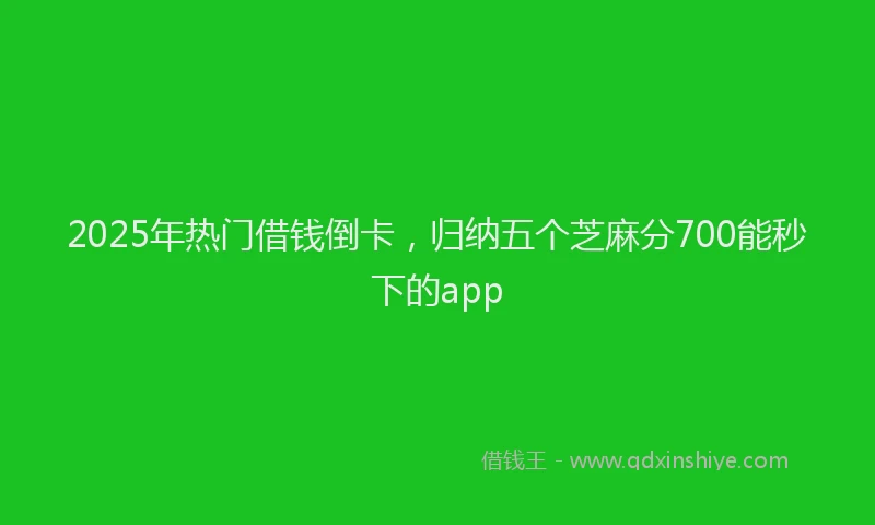 2025年热门借钱倒卡，归纳五个芝麻分700能秒下的app