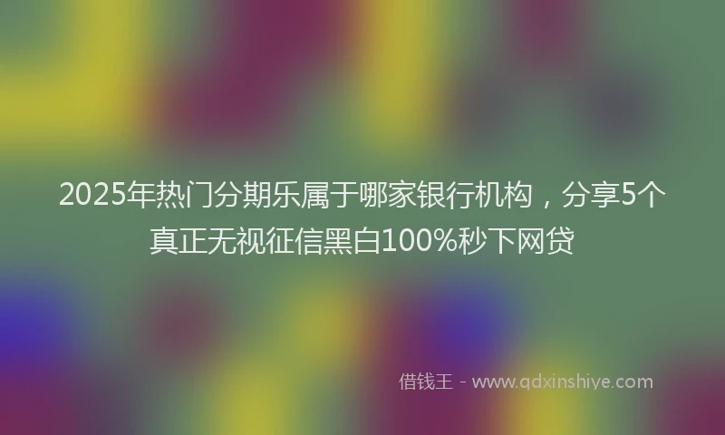 2025年热门分期乐属于哪家银行机构，分享5个真正无视征信黑白100%秒下网贷